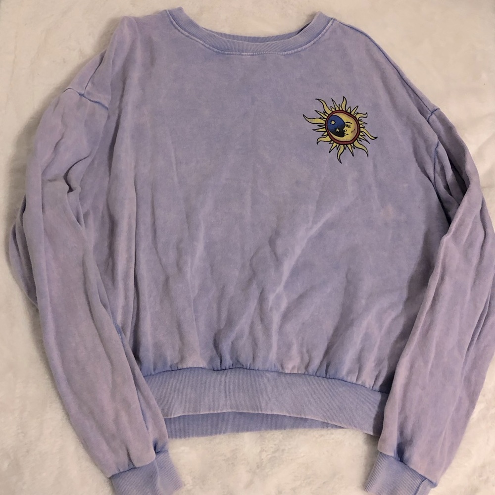 Mighty Fine Purple Celestial Semi Cropped Crewneck